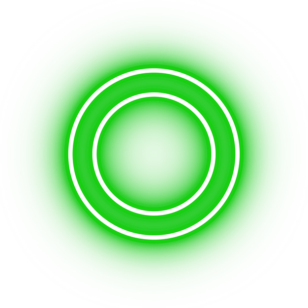 Neon green round ring icon